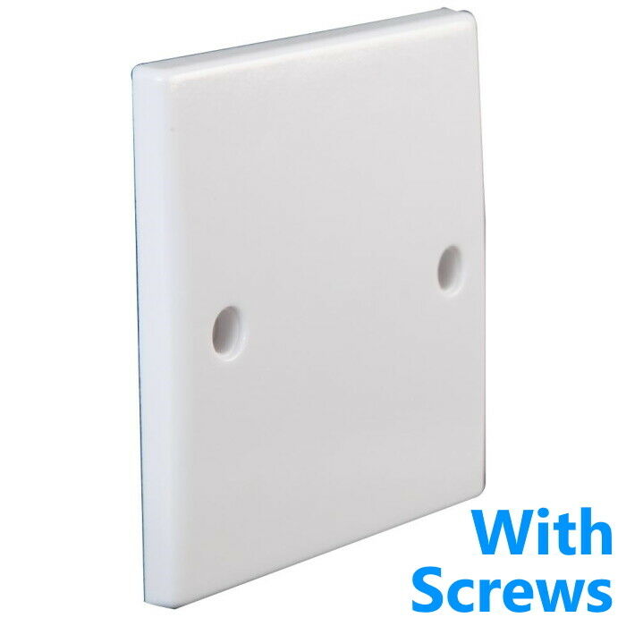 1 Gang Blanking Face Plate Single 1 Gang Socket Switch White Rounded Low Profile