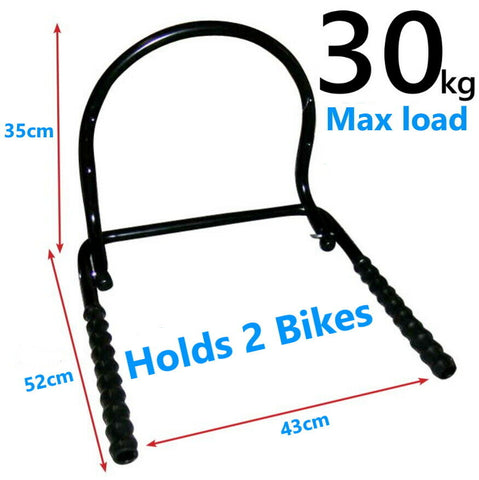 Bike Folding Storage Rack Holds 2 Bikes Wall Mounted Bicycle Hooks Shed Garage