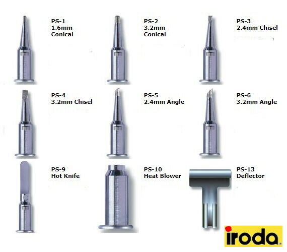 Pro IRODA Replacement Tips Solderpro Pro 100,110,120,150 PS- Gas Soldering Irons