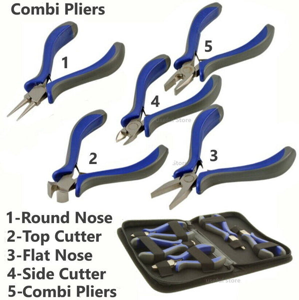 Small Pliers Beading Jewellery Hobby Making Tools Kit Set Round Nose Flat Cutter