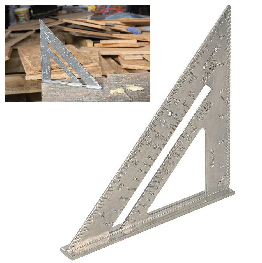 Speed Square Roofing Rafter Angle Triangle Guide Quick Measure 7"Aluminium Alloy