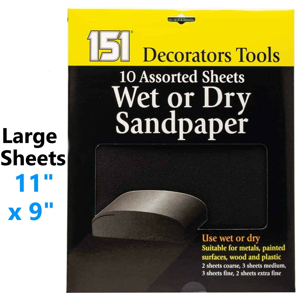 10 Sheets ASSORTED MIXED GRIT SANDPAPER Fine Medium Coarse Sand Paper WET or DRY