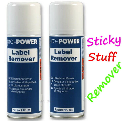 2x Label Sticker Sticky Stuff Gooey Adhesive Remover Spray Solvent Cleaner 200ml