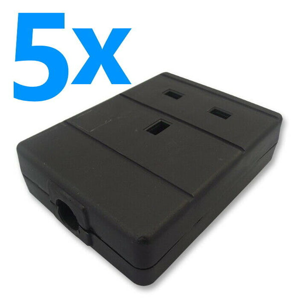 Rewireable 13A Black Trailing 1 Gang Single UK Mains Extension Socket Electric